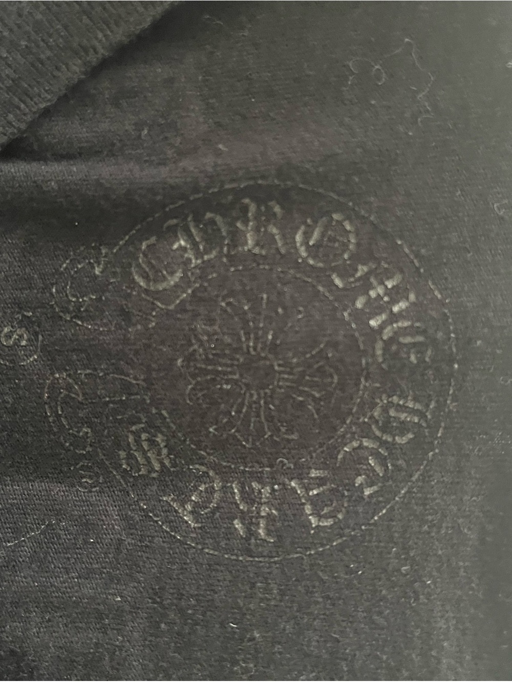 Chrome Hearts Black Long Sleeve Pocket Tee with White Chest Logo - Picture 7 of 9